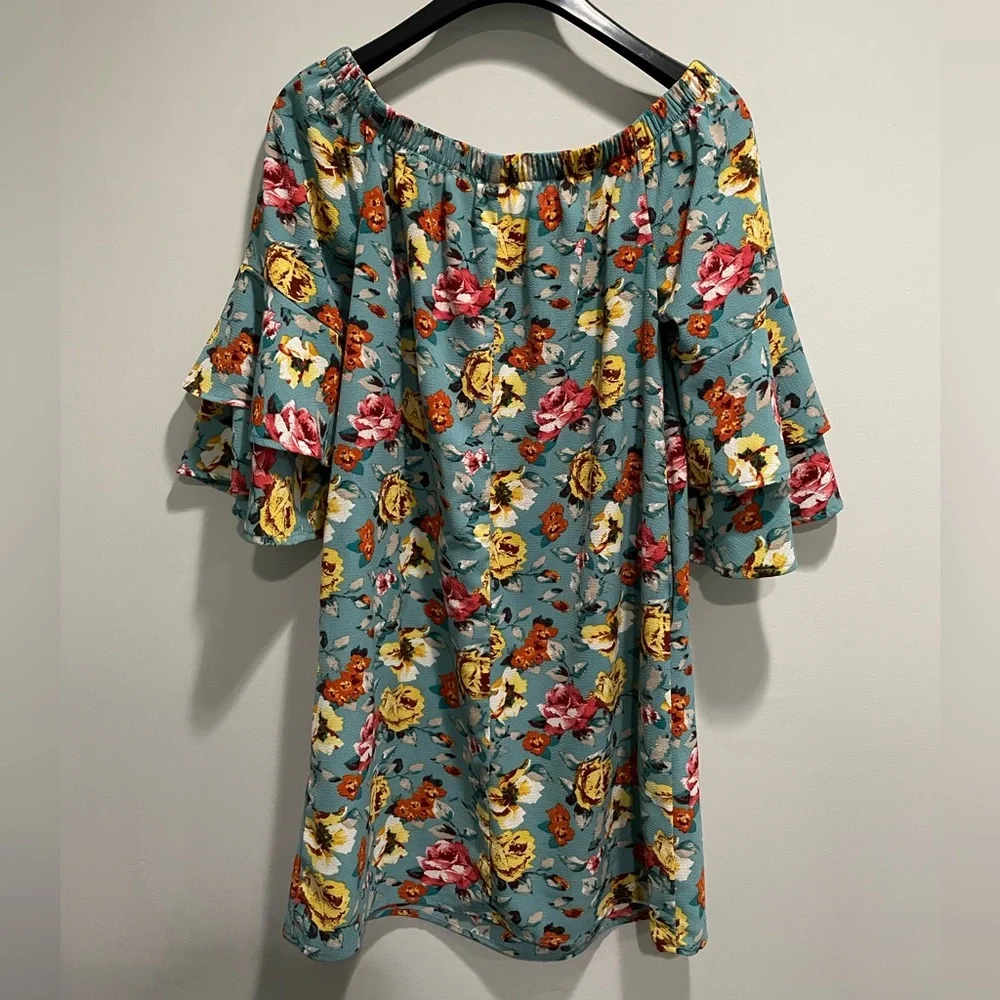 {Xhilaration} offshoulder  dress floral print Women's size M - Picture 2 of 9